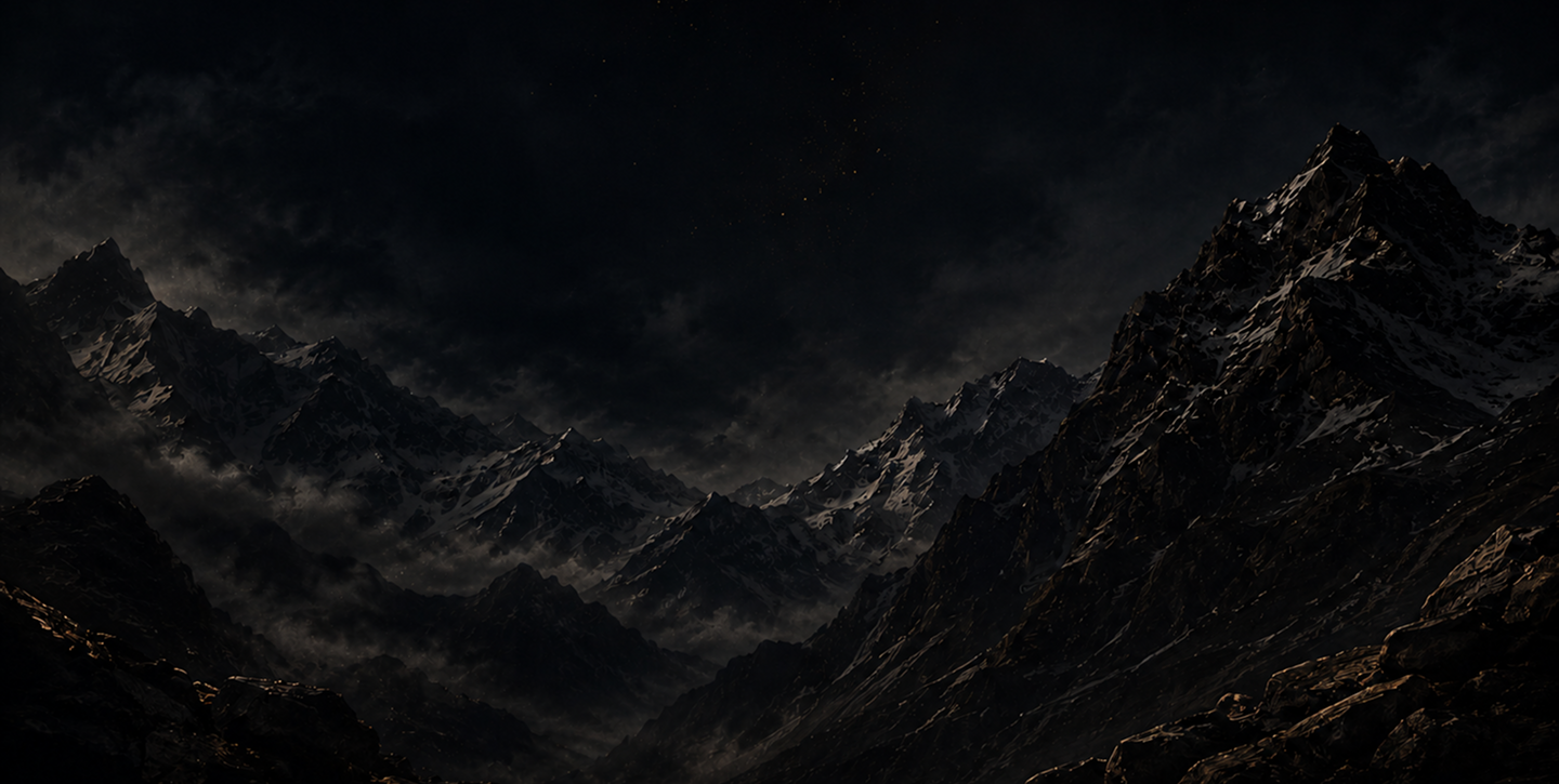 Dark Himalayan mountains